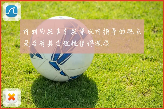 许利民发言引发争议许指导的观点是否有其合理性值得深思